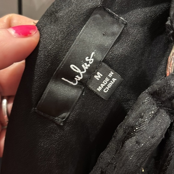 Lulus Ready For the Party Black Sparkly Surplice Bodysuit - Picture 7 of 8